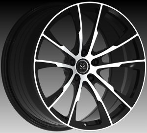 Roues forgées doubles à 5 rayons 1PC avec face machine noire