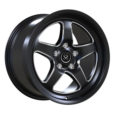 5-114.3 Jantes de voiture 19x12 Noir brillant Fenêtres fraisées pour Mustang