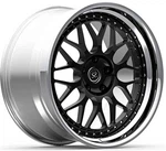 Roues forgées personnalisées en 3 pièces polies et noires de style HRE 21x13 et 20x9,5