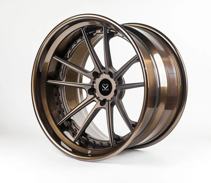 3-PC 20inch Forged Alloy Wheels Rims Made Of 6061-T6 Aluminum Alloy For Mustang Rims In Bronze Rims