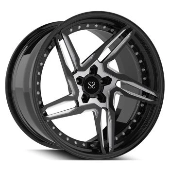 Jantes spéciales en alliage forgé 20 pouces 2-PC pour Lamborghin Aventador Roues noires brillantes Motif de boulon personnalisé 5x120