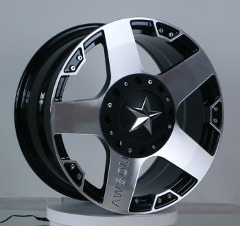 Jantes monoblocs à face usinée noire pour Land Cruiser